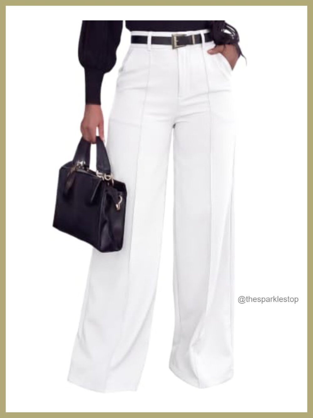 Wide Leg High Waisted Dress Pants Pleated Office Trousers